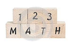 Maths Sum With Wooden Blocks.