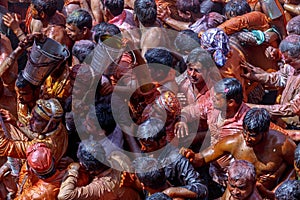 Traditional and religious Holi Festival in Dauji Temple near Mathura