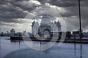 Mathura, India - May 11, 2012: Baba jai gurudev temple next to national highway in between Uttar pradesh and New Delhi