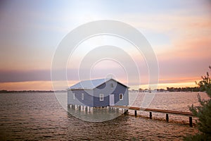 The Matilda Bay or Crawley Edge boatshed, Perth, Western Australia.