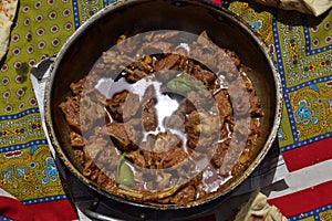 Matin karahi special cooking food photo