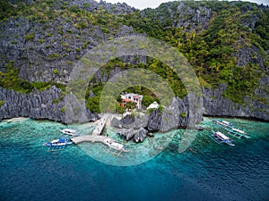 Matinloc Shrine, Matinloc Island in El Nido, Palawan, Philippines. Tour C route and Sightseeing Place.