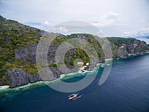 Matinloc Shrine, Matinloc Island in El Nido, Palawan, Philippines. Tour C route and Sightseeing Place.