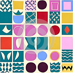 Matisse inspired style paper cut outs form