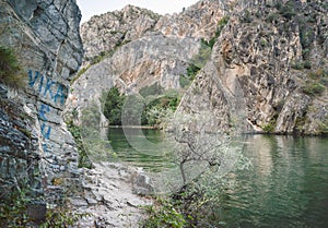 Matka Canyon lake and river,near Skopje,Northern Macedonia