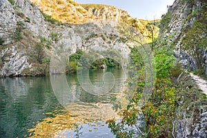 Matka Canyon lake and river,near Skopje,Northern Macedonia