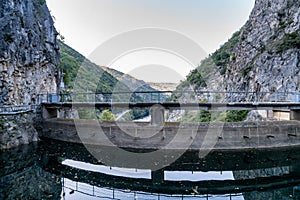 The Matka dam at lake Matka, Skopje Macedonia.