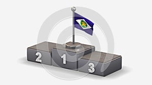 Mato Grosso 3D waving flag illustration on winner podium.