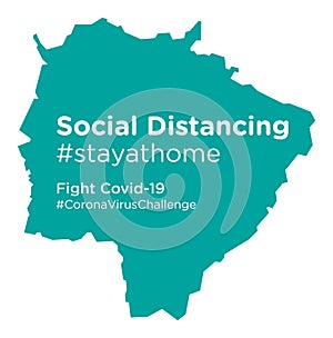 Mato Grosso Do Sul Brazil map with Social Distancing stayathome tag