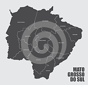 Mato Grosso do Sul State regions map