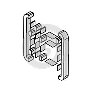 matrice math science education isometric icon vector illustration