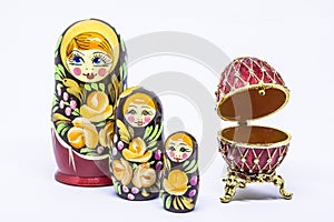 Matrioska art Russian doll and Russian souvenir, egg