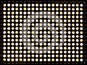 The matrix 300 yellow and white LEDs. Lighting device with variable color temperature Kelvin 3200-5500. Powered by a rechargeable