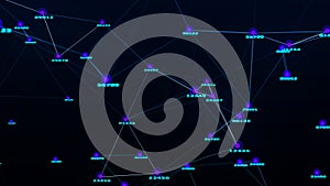 Matrix background with flying random numbers. Big data. Hacker concept. 3d rendering.