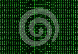 Matrix background with green binary code digits