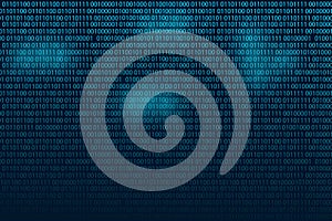 Matrix binary code 0 and 1 numbers. Tech hacker concept. Futuristic Falling digits on dark backdrop. Running random