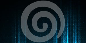 Vector Illustration design. Blue matrix binary datum code, grid pixel pattern background. 0 and 1 numbers of program code