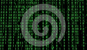 Matrix code digital rain. Green data stream background design, Stock Photo, Generative AI