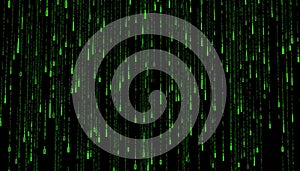 Matrix code rain, digital data stream background, Stock Photo, Generative AI