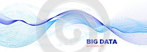 Matrix Codes. White Binary Background. Blue