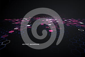 Matrix of countless blocks, big data, quantum computer concept,cloud computing