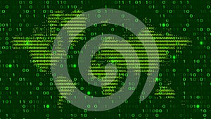 Matrix Digital Binary Code Background. Hacking Concept