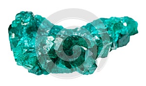 matrix of dioptase mineral isolated on white photo