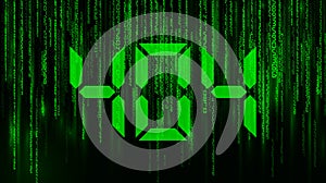 Matrix. falling numbers. warning: error 404, page not found