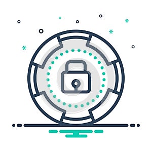 Mix icon for Matrix, security and cyber