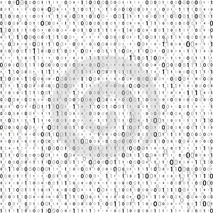 Matrix. Stream of binary code. Numbers on the screen. The concept of coding. One zero