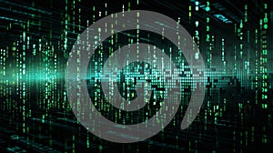 matrix style binary code digital background with falling numbers