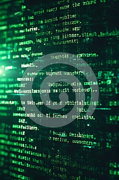 Matrix Style Digital Code Background with Binary Data, Portrait Images Generative AI