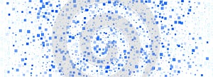 Matrix Vector. White Binary Background. Blue
