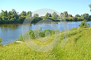 The Matrosovka River in the neighborhood of the settlement Big Banks. Kaliningrad region