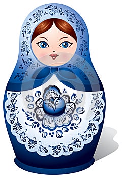 Matryoshka doll with Gzhel ornament