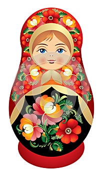 Matryoshka doll with Russia flower o