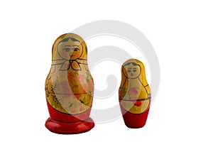 Matryoshka dolls isolated on white background