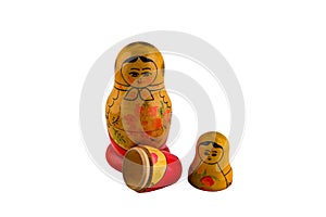 Matryoshka dolls isolated on white background