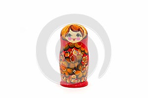 Matryoshka Dolls isolated on a white background. Russian Wooden Doll Souvenir