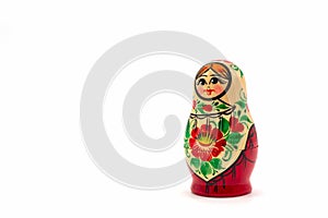 Matryoshka Dolls isolated on a white background. Russian Wooden Doll Souvenir