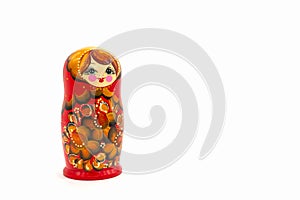 Matryoshka Dolls isolated on a white background. Russian Wooden Doll Souvenir