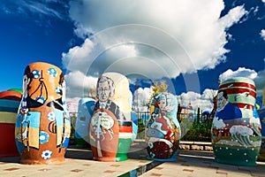 The matryoshka dolls in NZH Manzhouli in Inner Mongolia, China.