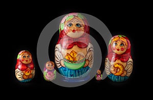 Matryoshka isolated on black background