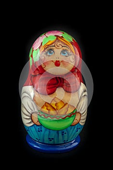 Matryoshka isolated on black background