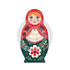 Matryoshka russian dolls isolated on white background.