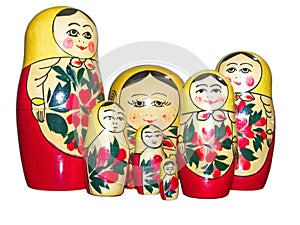 Matryoshka-Russian folding doll made of wood, inside which there are dolls of smaller size. Semenovskaya matryoshka