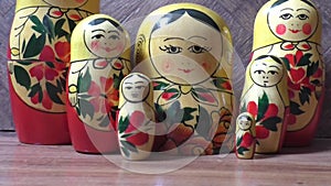 Matryoshka - Russian folding doll made of wood, inside which there are dolls of smaller size. Semenovskaya matryoshka