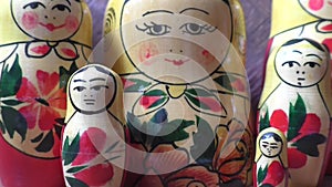 Matryoshka - Russian folding doll made of wood, inside which there are dolls of smaller size. Semenovskaya matryoshka