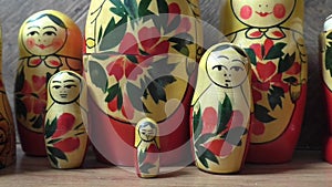 Matryoshka - Russian folding doll made of wood, inside which there are dolls of smaller size. Semenovskaya matryoshka