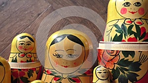 Matryoshka - Russian folding doll made of wood, inside which there are dolls of smaller size. Semenovskaya matryoshka